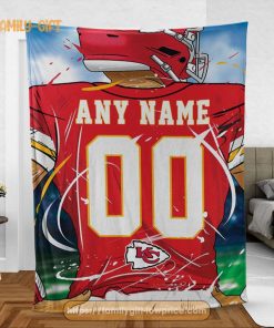 Personalized Jersey Kansas City Chiefs Blanket – NFL Blanket – Cute Blanket Gifts for NFL Fans