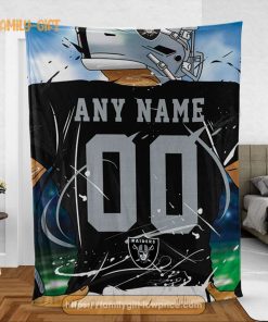 Personalized Jersey Raiders Blankets - NFL Blanket - Cute Blanket Gifts for NFL Fans