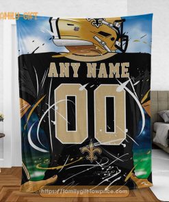 Personalized Jersey New Orleans Saints Blanket - NFL Blanket - Cute Blanket Gifts for NFL Fans