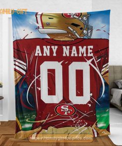 Personalized Jersey San Francisco 49ers Blanket - NFL Blanket - Cute Blanket Gifts for NFL Fans