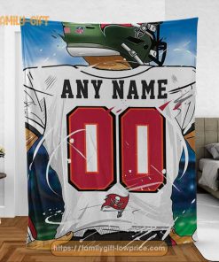 Personalized Jersey Tampa Bay Buccaneers Blanket – NFL Blanket – Cute Blanket Gifts for NFL Fans