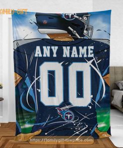 Personalized Jersey Tennessee Titans Blanket – NFL Blanket – Cute Blanket Gifts for NFL Fans