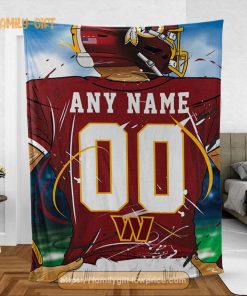 Personalized Jersey Washington Commanders Blanket - NFL Blanket - Cute Blanket Gifts for NFL Fans