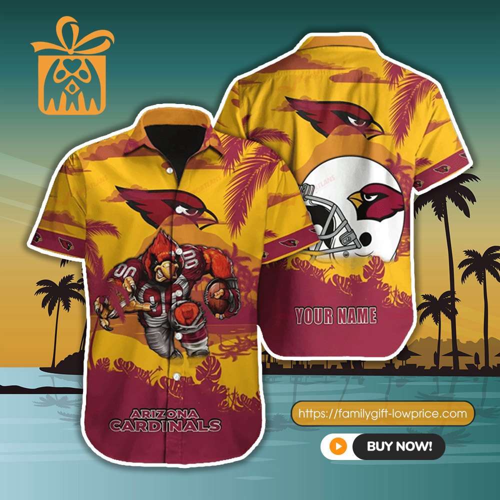 Arizona Cardinals Hawaiian Shirt NFL Football Print Custom Name