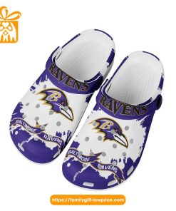 NFL Crocs - Baltimore Ravens Crocs Clog Shoes for Men & Women - Custom Crocs Shoes