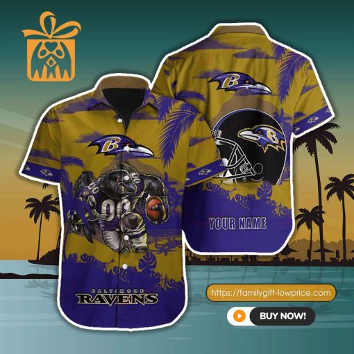 NFL Hawaiian Shirt – Baltimore Ravens Hawaiian Shirt for Men & Women – Customized Hawaiian Shirt