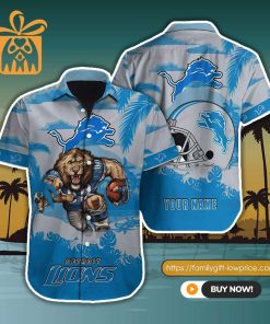 NFL Hawaiian Shirt – Detroit Lions Hawaiian Shirt for Men & Women – Customized Hawaiian Shirt