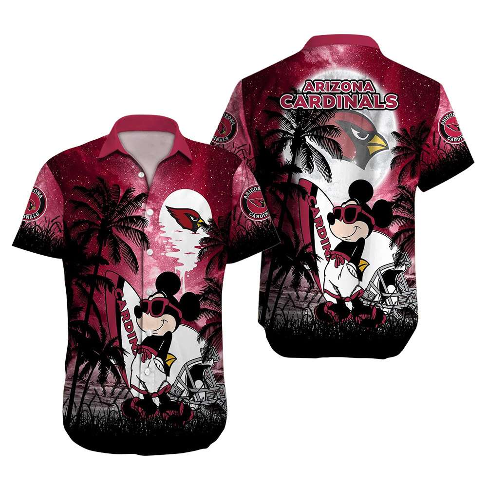 Arizona Cardinals NFL Mickey Mouse Disney Hawaiian Shirt Men Youth