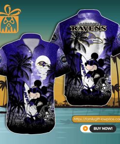 NFL Hawaiian Shirt – Mickey Mouse Baltimore Ravens Hawaiian Shirt for Men & Women – Customized Hawaiian Shirt
