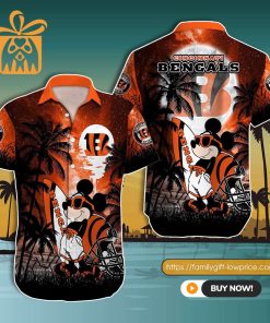 NFL Hawaiian Shirt – Mickey Mouse Cincinnati Bengals Hawaiian Shirt for Men & Women – Customized Hawaiian Shirt