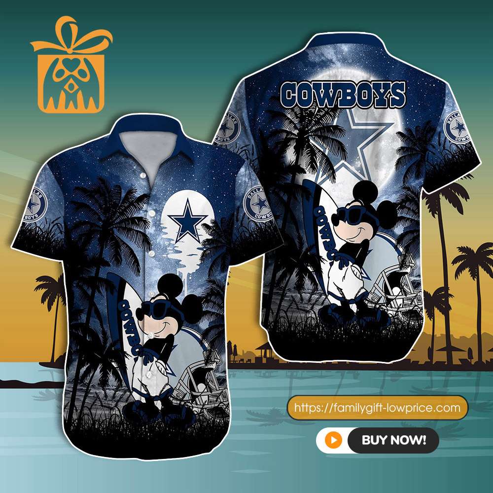 Dallas Cowboys Mickey Mouse Hawaiian Shirt, Dallas Cowboys Logo