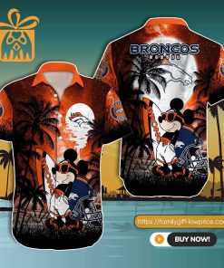 NFL Hawaiian Shirt – Mickey Mouse Denver Broncos Hawaiian Shirt for Men & Women – Customized Hawaiian Shirt