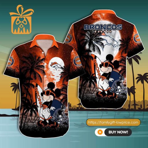 NFL Hawaiian Shirt – Mickey Mouse Denver Broncos Hawaiian Shirt for Men & Women – Customized Hawaiian Shirt