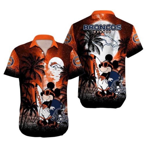 NFL Hawaiian Shirt – Mickey Mouse Denver Broncos Hawaiian Shirt for Men & Women – Customized Hawaiian Shirt