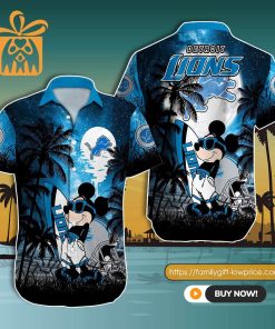 NFL Hawaiian Shirt – Mickey Mouse Detroit Lions Hawaiian Shirt for Men & Women – Customized Hawaiian Shirt