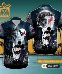 NFL Hawaiian Shirt – Mickey Mouse Houston Texans Hawaiian Shirt for Men & Women – Customized Hawaiian Shirt