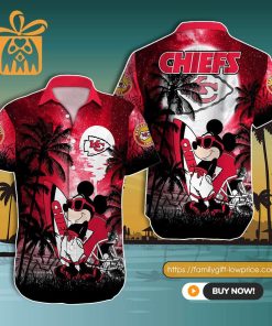 NFL Hawaiian Shirt – Mickey Mouse Kansas City Chiefs Hawaiian Shirt for Men & Women – Customized Hawaiian Shirt