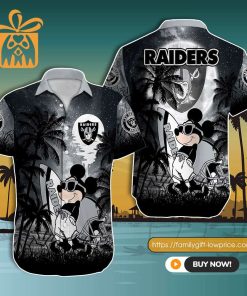 NFL Hawaiian Shirt – Mickey Mouse Las Vegas Raiders Hawaiian Shirt for Men & Women – Customized Hawaiian Shirt