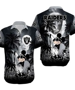 NFL Hawaiian Shirt - Mickey Mouse Las Vegas Raiders Hawaiian Shirt for Men & Women - Customized Hawaiian Shirt