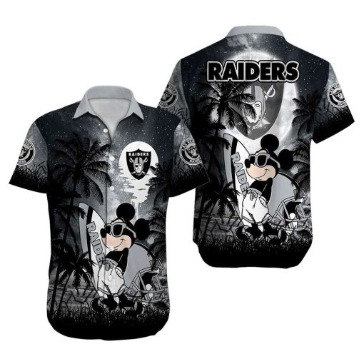 NFL Hawaiian Shirt – Mickey Mouse Las Vegas Raiders Hawaiian Shirt for Men & Women – Customized Hawaiian Shirt