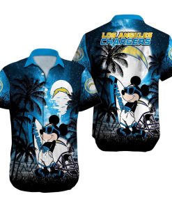 NFL Hawaiian Shirt - Mickey Mouse Los Angeles Chargers Hawaiian Shirt for Men & Women - Customized Hawaiian Shirt