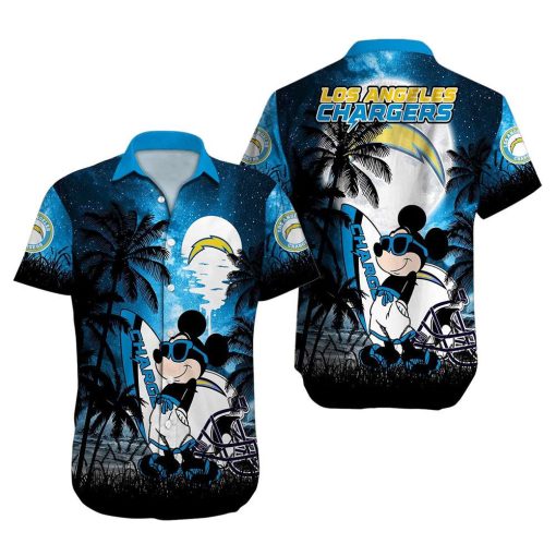 NFL Hawaiian Shirt – Mickey Mouse Los Angeles Chargers Hawaiian Shirt for Men & Women – Customized Hawaiian Shirt