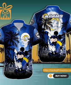 NFL Hawaiian Shirt – Mickey Mouse Los Angeles Rams Hawaiian Shirt for Men & Women – Customized Hawaiian Shirt