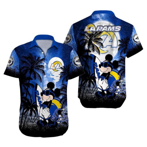 NFL Hawaiian Shirt – Mickey Mouse Los Angeles Rams Hawaiian Shirt for Men & Women – Customized Hawaiian Shirt