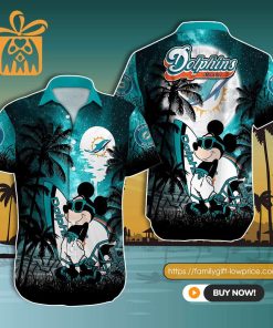 NFL Hawaiian Shirt – Mickey Mouse Miami Dolphins Hawaiian Shirt for Men & Women – Customized Hawaiian Shirt