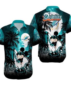 NFL Hawaiian Shirt - Mickey Mouse Miami Dolphins Hawaiian Shirt for Men & Women - Customized Hawaiian Shirt