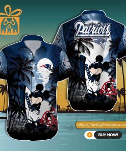 NFL Hawaiian Shirt – Mickey Mouse New England Patriots Hawaiian Shirt for Men & Women – Customized Hawaiian Shirt