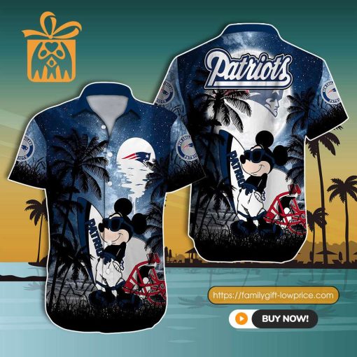 NFL Hawaiian Shirt – Mickey Mouse New England Patriots Hawaiian Shirt for Men & Women – Customized Hawaiian Shirt