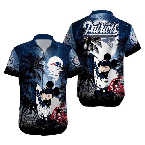 NFL Hawaiian Shirt – Mickey Mouse New England Patriots Hawaiian Shirt for Men & Women – Customized Hawaiian Shirt