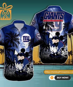 NFL Hawaiian Shirt – Mickey Mouse New York Giants Hawaiian Shirt for Men & Women – Customized Hawaiian Shirt
