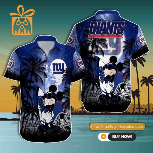 NFL Hawaiian Shirt – Mickey Mouse New York Giants Hawaiian Shirt for Men & Women – Customized Hawaiian Shirt