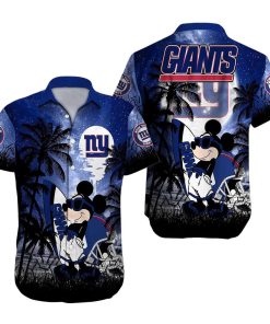 NFL Hawaiian Shirt - Mickey Mouse New York Giants Hawaiian Shirt for Men & Women - Customized Hawaiian Shirt