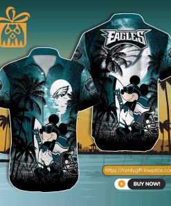 NFL Hawaiian Shirt – Mickey Mouse Philadelphia Eagles Hawaiian Shirt for Men & Women – Customized Hawaiian Shirt