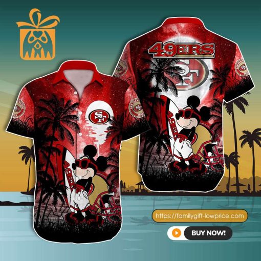 NFL Hawaiian Shirt – Mickey Mouse San Francisco 49ers Hawaiian Shirt for Men & Women – Customized Hawaiian Shirt