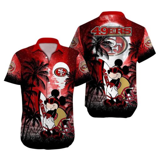 NFL Hawaiian Shirt – Mickey Mouse San Francisco 49ers Hawaiian Shirt for Men & Women – Customized Hawaiian Shirt