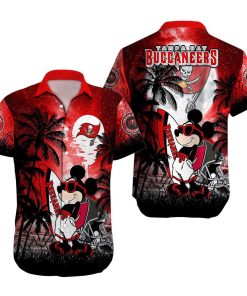 NFL Hawaiian Shirt - Mickey Mouse Tampa Bay Buccaneers Hawaiian Shirt for Men & Women - Customized Hawaiian Shirt