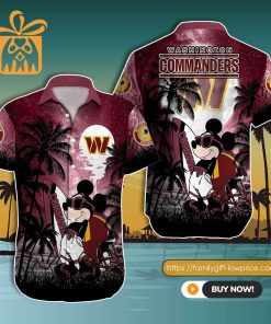 NFL Hawaiian Shirt – Mickey Mouse Washington Commanders Hawaiian Shirt for Men & Women – Customized Hawaiian Shirt