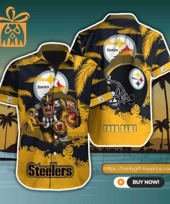 NFL Hawaiian Shirt – Pittsburgh Steelers Hawaiian Shirt for Men & Women – Customized Hawaiian Shirt