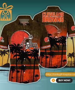 NFL Hawaiian Shirt - Cleveland Browns Hawaiian Shirt Vintage for Men & Women - Customized Hawaiian Shirt