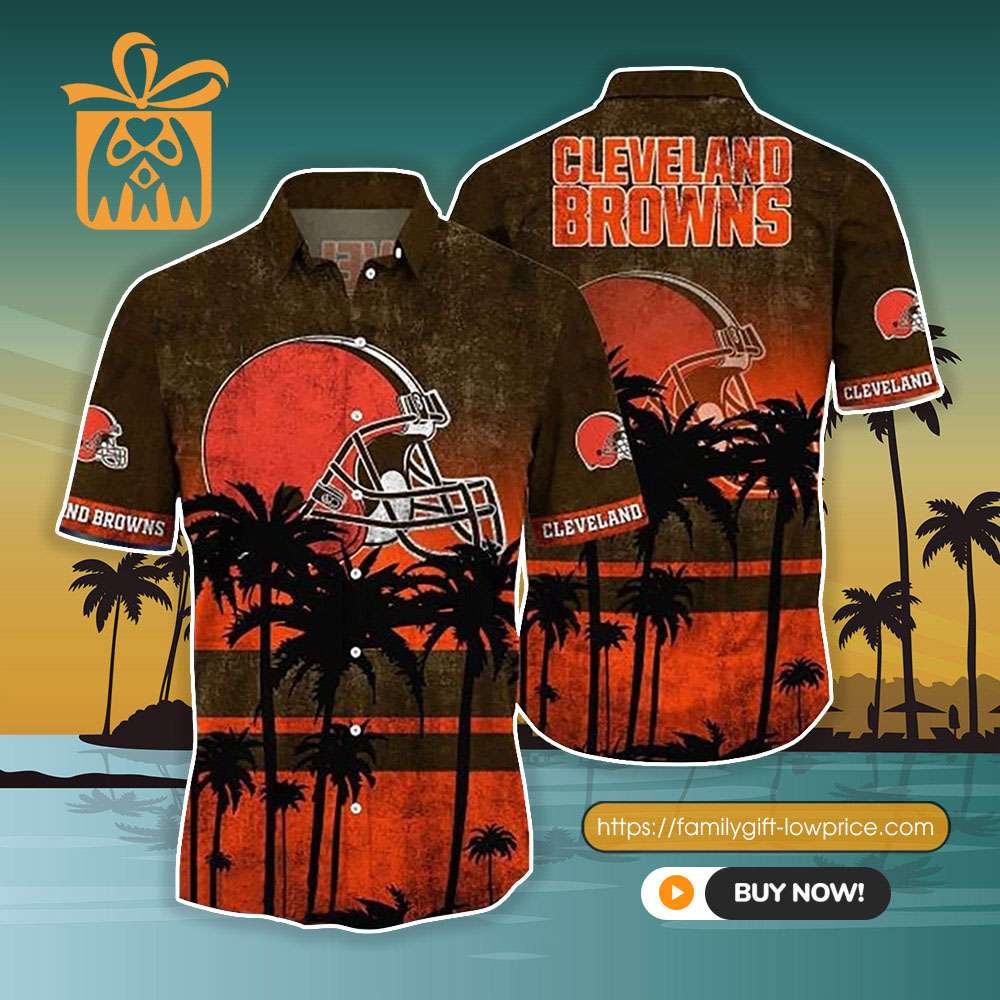 NFL Hawaiian Shirt - Cleveland Browns Hawaiian Shirt Vintage for Men & Women - Customized Hawaiian Shirt