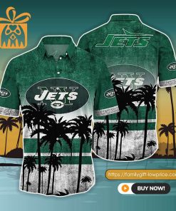 NFL Hawaiian Shirt – New York Jets Hawaiian Shirt Vintage for Men & Women – Customized Hawaiian Shirt