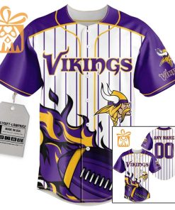 NFL Baseball Jersey – Minnesota Vikings Baseball Jersey TShirt – Personalized Baseball Jerseys