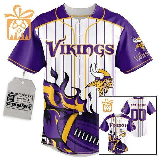 NFL Baseball Jersey – Minnesota Vikings Baseball Jersey TShirt – Personalized Baseball Jerseys