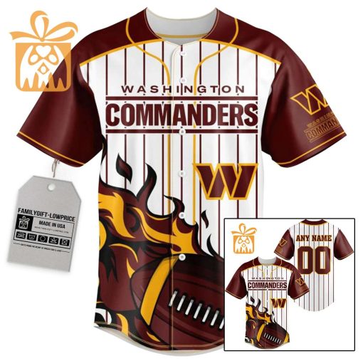 NFL Baseball Jersey – Washington Commanders Baseball Jersey TShirt – Personalized Baseball Jerseys