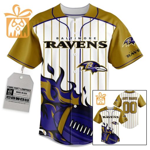NFL Baseball Jersey – Baltimore Ravens Baseball Jersey TShirt – Personalized Baseball Jerseys
