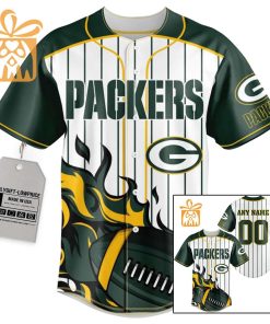NFL Baseball Jersey - Green Bay Packers Baseball Jersey TShirt - Personalized Baseball Jerseys